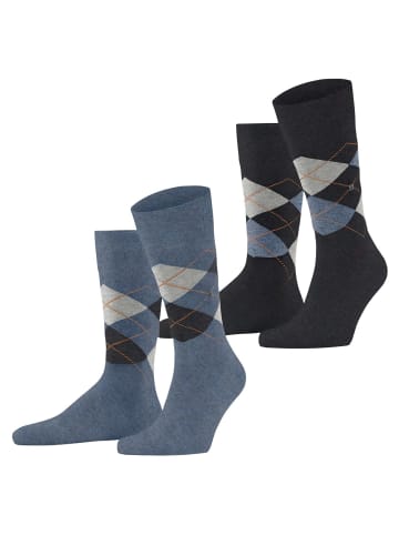 Burlington Socken 2er Pack in Dunkelblau/Blau