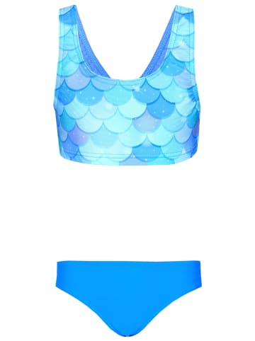 Aquarti Mädchen Sport Bikini Racerback Bustier & Bikinislip in blau/türkis