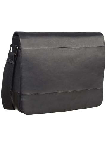 Leonhard Heyden Hamburg Messenger Leder 38 cm Laptopfach in schwarz