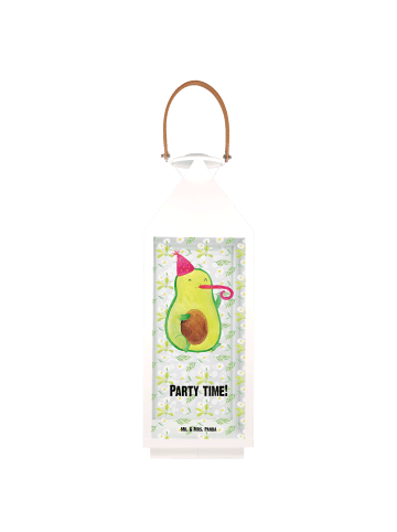 Mr. & Mrs. Panda Windlicht Avocado Party Zeit mit Spruch in Transparent