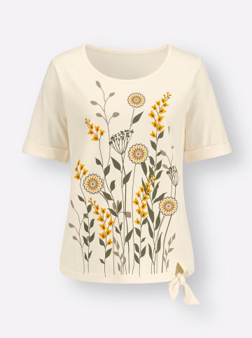 WITT WEIDEN Kurzarmshirt in champagner-khaki-bedruckt