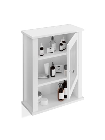 relaxdays Badschrank in Weiß - (B)42 x (H)52 x (T)18 cm