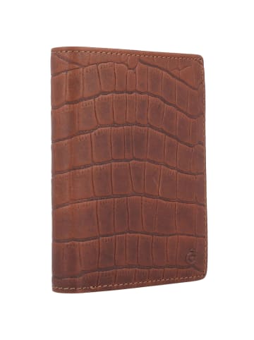 Esquire Croco Geldbörse RFID Schutz Leder 10 cm in braun