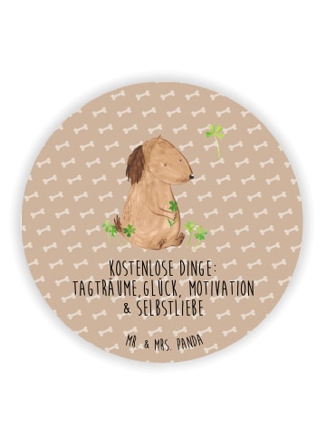 Mr. & Mrs. Panda Kühlschrankmagnet Hund Kleeblatt mit Spruch in Hundeglück