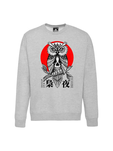 OLDSKULL Sweatshirt ASIAN SECRET OWL SKULL in Heather Grey