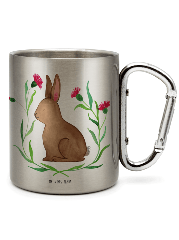 Mr. & Mrs. Panda Becher Hase Sitzen ohne Spruch in Silber