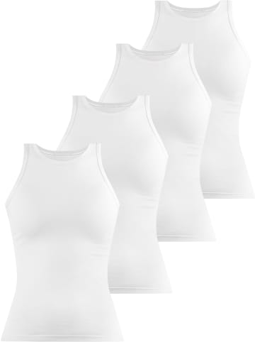 Janice 4 x Damen Top hochgeschlossen Nauta in Weiß