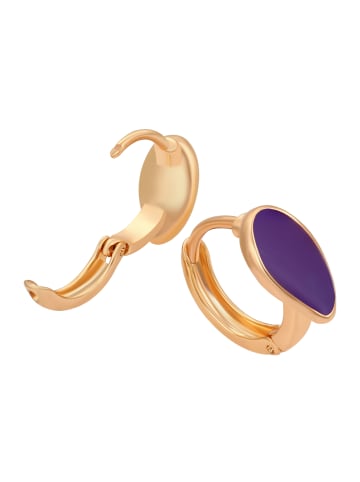 faina Women Huggie Earrings in Rose Gold Purple