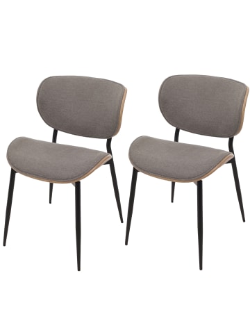 MCW 2er-Set Esszimmerstuhl O45, Natur, hellgrau
