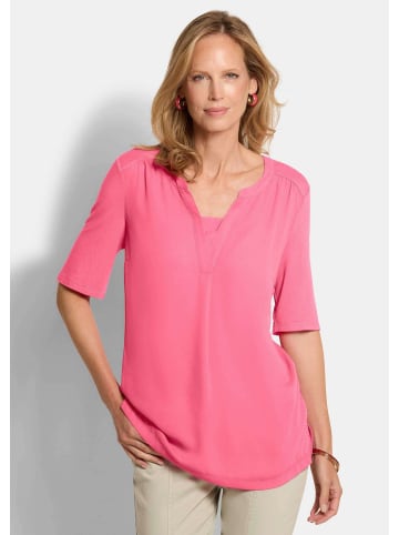 GOLDNER Chiffonbluse mit Jersey-Rückteil in pink