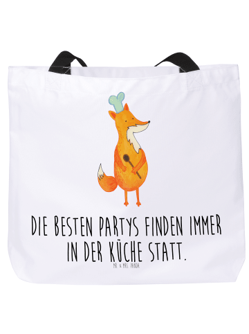 Mr. & Mrs. Panda Shopper Fuchs Koch mit Spruch in Weiß