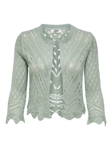 JACQUELINE de YONG Kurze Struktur Strickjacke 3/4 Arm Häkelspitze Cardigan JDYSUN in Mint