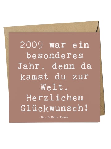 Mr. & Mrs. Panda Einladungskarte Spruch 2009 Geburtstag mit Spruch in Braun Pastell