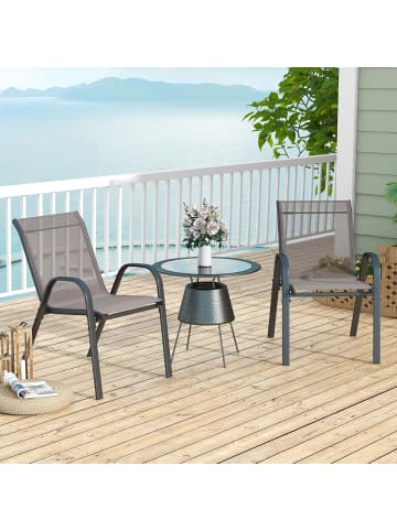 COSTWAY 2er Set Gartenstühle 56x70x84cm in Grau