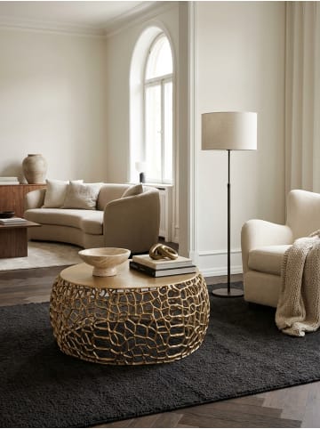 KADIMA DESIGN Couchtisch Metall 66x66x30 cm Sofatisch Aluminium Rund, Design in Gold