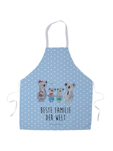 Mr. & Mrs. Panda Schürze Koala Familie zwei mit Spruch in Blau Pastell