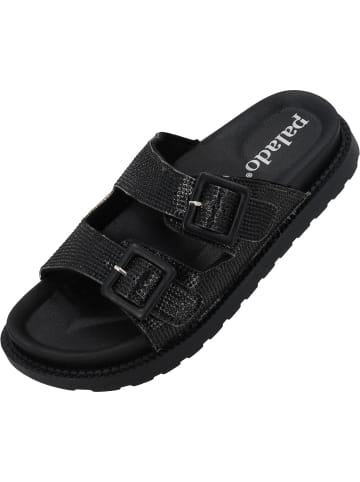 Palado Plateau-Pantoletten Irisa in Schwarz Strass