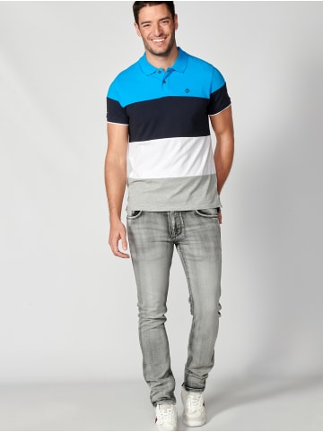 KOROSHI Kurzarm-Polo in blau