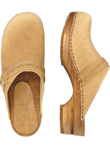 Sanita Comfortwear Clog "WOOD-URSANA OPEN" in Beige
