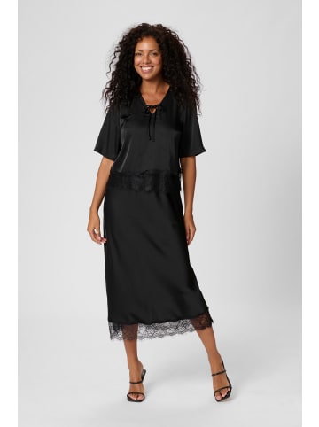 Kaffe Kurzarm-Bluse KAhilda Loose fit in Black Deep