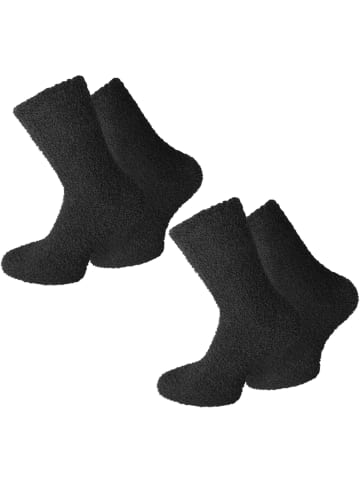 normani 2 Paar Kuschel-Socken für Damen und Herren in Schwarz