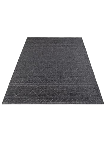 KADIMA DESIGN Teppich Kurzflor Rauten Wohnzimmer in Anthrazit