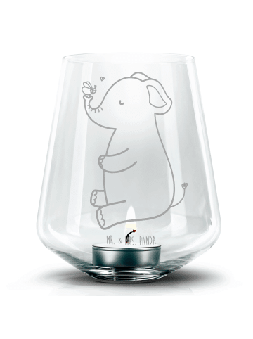 Mr. & Mrs. Panda Graviertes Windlicht Elefant Biene ohne Spruch in Transparent