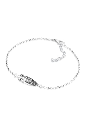 Elli Armband 925 Sterling Silber Feder in Schwarz