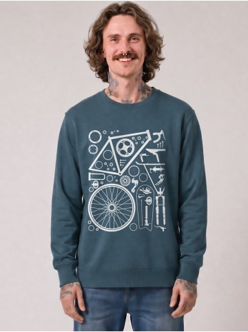 wat? Apparel Sweatshirt Fahrradteile in Petrol