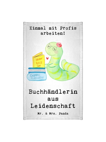Mr. & Mrs. Panda Gästehandtuch Buchhändlerin Leidenschaft mit Sp... in Weiß