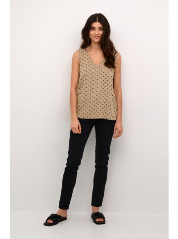 Kaffe Ärmellose Bluse KAmilia Regular fit in Chinchilla/Black Dot Print