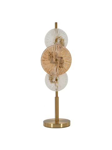 Mauro Ferretti Tischleuchte aus goldfarbenem Metall und Glas (20 x 18 x 66 cm)