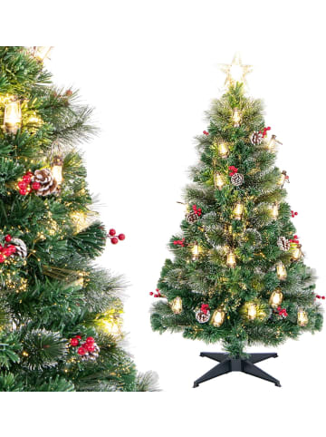 COSTWAY 150cm Weihnachtsbaum Künstlich mit Beleuchtung in Grün