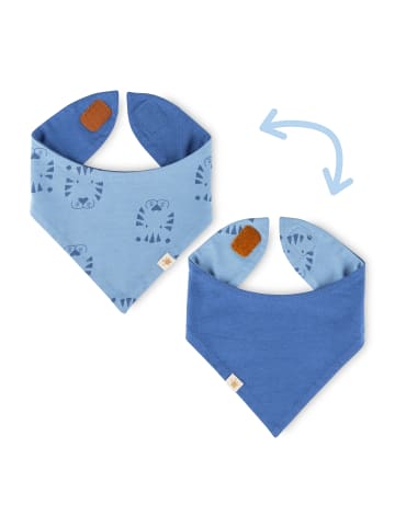 Sigikid Wendehalstuch Tiger & Löwe in Mittelblau/Hellblau