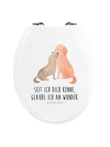Mr. & Mrs. Panda WC Brille Hunde Liebe mit Spruch in Weiß
