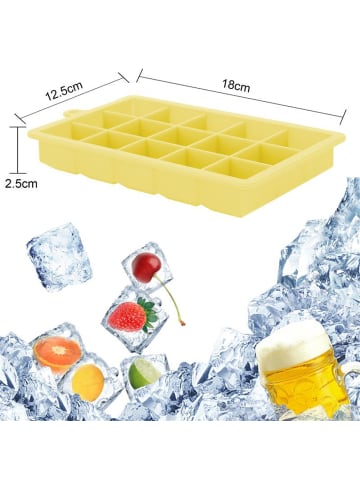 Intirilife 2x Eiswürfelformen mit Deckel in GELB