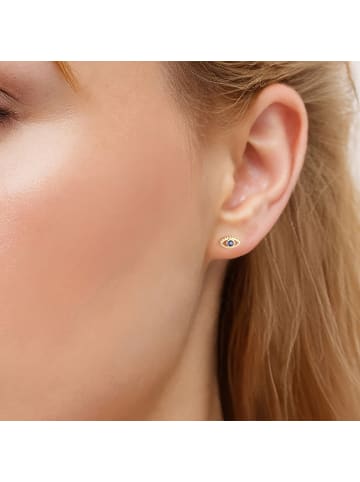 Glanzstücke München Ohrringe Allsehendes Auge aus Sterling Silber mit Zirkonia in gelbgold