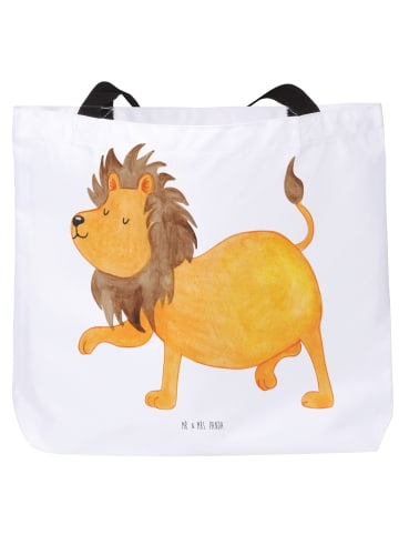 Mr. & Mrs. Panda Shopping Bag Sternzeichen Löwe ohne Spruch in Weiß