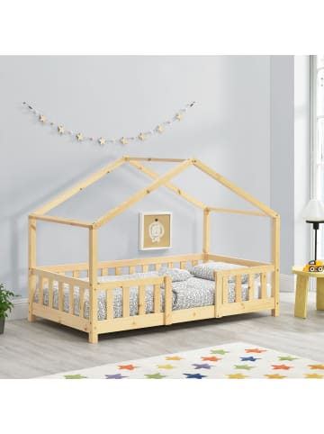 en.casa Kinderbett Treviolo in Beige (L)140cm (B)70cm