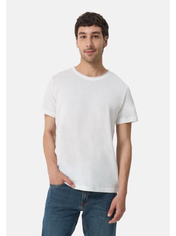 CASH-MERE.CH Baumwolle T-Shirt mit Rundhals in Weiss