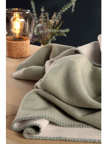 biederlack Wohndecke Melange Doubleface in jadegrün-natur