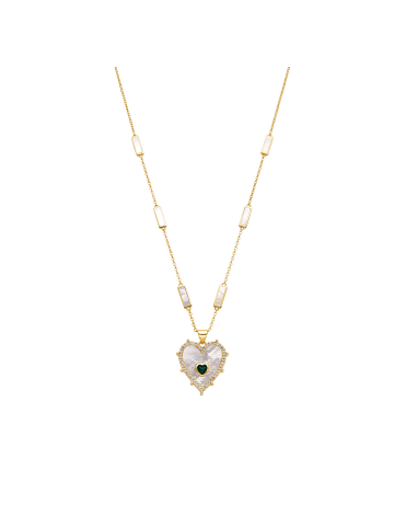 Luxenter Halskette aus 925er Sterlingsilber und weißem Perlmutt mit 18k Goldbeschichtung