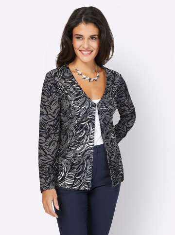 creation L Shirtjacke in schwarz-marine-bedruckt