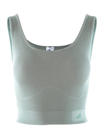 adidas Crop-Top Ripp Stretch in oliv