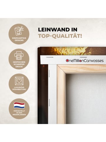 OnlyWow Leinwand Bilder Goldenes Gesicht