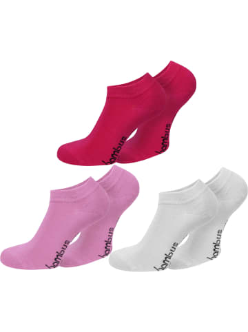 normani 6 Paar Viskose-Gesundheitssocken Sneakers in Pink/Rosa/Weiß