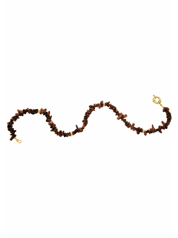 Gemshine Kette mit Anhänger CHIP Achat Edelsteine in gold coloured