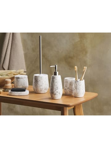 Beliani 6-tlg Badezimmer-Zubehör CALLELA in Weiß/Schwarz
