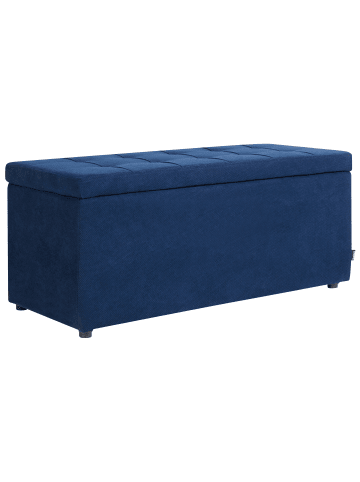 Beliani Ottomane OREM in Blau/Schwarz - (W) 100 x (H) 42 x (L) 40 cm