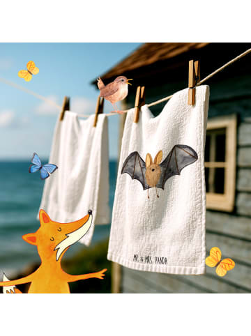 Mr. & Mrs. Panda Handtuch Klein Fledermaus Flügel ohne Spruch in Weiß